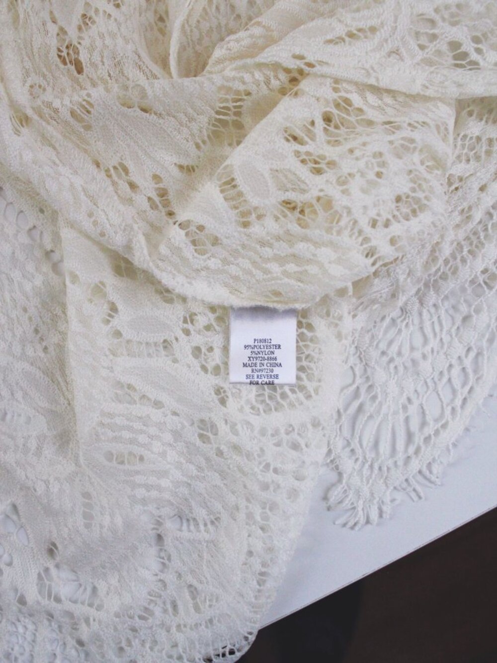 White Lace Kimono Cardigan Open-Front Small Boho Fairy Absolutely Famous - Picture 4 of 8